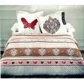 Today 015733 Cute Butterfly Bettbezug 220 x 240 cm + 2 Kissenbezüge 63 x 63 cm Baumwolle Braun/Rosa