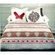 Today 015733 Cute Butterfly Bettbezug 220 x 240 cm + 2 Kissenbezüge 63 x 63 cm Baumwolle Braun/Rosa