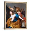 Gerahmtes Bild von Jan van Bylert Maria Magdalena bekehrt sich zu Christus, Kunstdruck im hochwertigen handgefertigten Bilder-Rahmen, 50x50 cm, Silber Raya