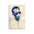 Paul Sinus Art Miles_Davis_Splash_90x60cm Wandbild Leinwand, 90 x 50 x 3 cm, Mehrfarbig