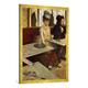 Gerahmtes Bild von Edgar Degas "Im Café - Der Absinth", Kunstdruck im hochwertigen handgefertigten Bilder-Rahmen, 70x100 cm, Gold Raya
