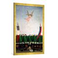 Gerahmtes Bild von Henri Rousseau "Die Freiheit lädt die Künstler zum 22. Salon der Unabhängigen ein", Kunstdruck im hochwertigen handgefertigten Bilder-Rahmen, 70x100 cm, Gold Raya