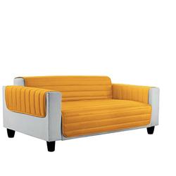 Italian Bed Linen Sofabezug, Überwurf, gesteppt, Mikrofaser, allergieneutral, Doubleface 125 x 95 cm Arancio/Giallo