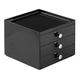 iDesign Drawers Schubladenbox | Schminkbox mit 3 Schubladen zum Sortieren von Make-Up, Schmuck etc. | Schubladen Organizer für Büro- und Bastelbedarf | Kunststoff schwarz