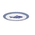 Master Class artesà Porzellan 'Fisch' Servierplatte, oval, 35 x 24,5 cm (35,6 x 24,1 cm) – Blau Rand