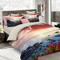 Italian Bed Linen Bettwäsche mit Digitaldruck, Gesamt-Abdeckung auf Bettbezug und Kissenbezügen, Doppelbettgröße, 100% Baumwolle 250x200x1 cm Multicolore (Kio626)