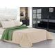 Italian Bed Linen Sommer Quilt gesteppt in Uni Doubleface, Mikrofaser A UNA Piazza e Mezza (220 x 270 cm) Verde Scuro/Panna