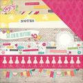 Echo Park Paper Petticoats und Nadelstreifen Doppelseitig Karton 12 Zoll x 12-inch-Girl Bordüre Streifen (25 Stück)