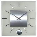 NeXtime Wanduhr "STRIPE PENDULUM SQUARE", Pendeluhr, quadratisch, Glas/Edelstahl, 40 x 40 cm