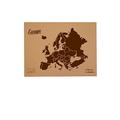Miss Wood Woody Map XL Weltkarte aus Kork mit europäischem Design, Braun
