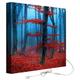 Decoralive Wandbild mit Hintergrundbeleuchtung Wald, Rot/Blau 50.00x50.00x5.00 cm bunt