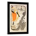 Gerahmtes Bild von Henri de Toulouse-Lautrec "Reproduction of a poster advertising 'Jane Avril' at the Jardin de Paris, 1893", Kunstdruck im hochwertigen handgefertigten Bilder-Rahmen, 40x60 cm, Schwarz matt