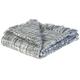 Jute Co. Zanzibar hochwertige Decke Stoff Handarbeit, 100% Acryl, grau, Single, 150 x 125 x 0.5 cm