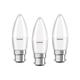 Osram LED Base Classic B Lampe, in Kerzenform mit B22d-Sockel, nicht dimmbar, Ersetzt 40 Watt, Matt, Warmweiß - 2700 Kelvin, 3er-Pack