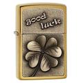 Zippo 2004835 Feuerzeug PL 204B Good Luck Clover Brass Benzinfeuerzeug, Messing, 8 x 3,12 x 5,12 cm