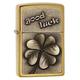 Zippo 2004835 Feuerzeug PL 204B Good Luck Clover Brass Benzinfeuerzeug, Messing, 8 x 3,12 x 5,12 cm