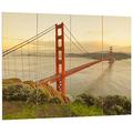 Pixxprint San Francisco Golden Gate Bridge , MDF-Holzbild im Bretterlook Format: 80x60cm, Wanddekoration