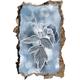 Pixxprint 3D_WD_S2436_92x62 gefrorene Blätter im Winter Wanddurchbruch 3D Wandtattoo, Vinyl, bunt, 92 x 62 x 0,02 cm