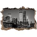 Pixxprint 3D_WD_1855_62x42 New York City, Skyline bei Nacht Wanddurchbruch 3D Wandtattoo, Vinyl, bunt, 62 x 42 x 0,02 cm