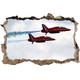 Pixxprint 3D_WD_S1412_62x42 schnelle Staffelflieger der Royal Air Force Wanddurchbruch 3D Wandtattoo, Vinyl, bunt, 62 x 42 x 0,02 cm
