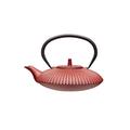 Kitchen Craft Le'Xpress Gusseisen-Teekanne im Japanischen Stil, Teeei-Stil, 600 ml (3 Tassen), gusseisen, rot, 19 x 19.3 x 7.8 cm