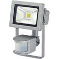 Brennenstuhl Chip-LED-Leuchte / LED Strahler mit Bewegungsmelder Infrarot für außen (Außenstrahler 10 Watt, LED Fluter Tageslicht, IP44) Farbe: silber