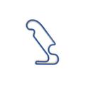 Racetrackart RTA-10048-BL-23 Rennstreckenkontur Auto Plus Raceway at Gainesville, Holz, blau, 23 x 23 x 0,9 cm