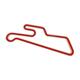 Racetrackart RTA-10422-RD-23 Rennstreckenkontur des Motorsport Arena Oschersleben kurz, Holz, rot, 23 x 23 x 0,9 cm