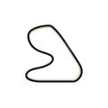 Racetrackart RTA-10265-BK-23 Rennstreckenkontur des Hampton Downs Club Circuit, Holz, schwarz, 23 x 23 x 0,9 cm