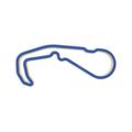 Racetrackart RTA-10281-BL-23 Rennstreckenkontur des Highlands Motorsports Park D, Holz, blau, 23 x 23 x 0,9 cm