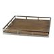 Better & Best 2751048 Tablett Holz und Stahl, quadratisch, groß, mit Geländer, Maße: 50,5 x 50,5 x 6 cm
