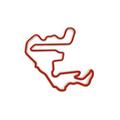 Racetrackart RTA-10642-RD-23 Rennstreckenkontur des Thunderhill Raceway Park 5 Mile Course, Holz, rot, 23 x 23 x 0,9 cm