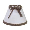 Better & Best 1117141 – Lampenschirm aus Leinen, mit Clip für Kerzenlampen, Typ romantischen, 14 cm, weiß mit Schleife und Band Taupe Dunkel
