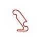 Racetrackart RTA-10048-RD-46 Rennstreckenkontur Auto Plus Raceway at Gainesville, Holz, rot, 45 x 46 x 2,1 cm