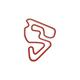 Racetrackart RTA-10234-RD-46 Rennstreckenkontur des Funpark Fatima Kartodromo, Holz, rot, 45 x 46 x 2,1 cm