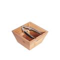 Excelsa Eco Living Schale Bambus 'mit Nussknacker, Bamboo, Braun/Silber, 16.5 x 16.5 x 9.2 cm