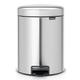 Brabantia Treteimer mit Inneneimer aus Kunststoff, stahl, Matt Stahl Fingerprint Proof, 5 Liter