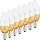 MÜLLER-LICHT 400020 A+, 7er-Set LED Lampe Kerzenform ersetzt 40 W, Plastik, 4,5 W, E14, gold, 10,3 x 3,5 x 3,5 cm
