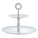 Alessi" Dressed for X-Mas Etagere mit Zwei Ebenen aus Stahl, epoxidharzlackiert, weiß. Reliefdekor, White, 25 x 25 x 21 cm