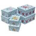 REVIMPORT Schale 07/0237 Set 6 Boxen Rechtecke Produktreihe Flieder Karton Blau 40 x 30 x 17,5 cm