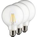 MÜLLER-LICHT 400202 A++, 3er-SET Retro-LED Lampe Miniglobe ersetzt 75 W, Glas, E27, weiß, 9.5 x 9.5 x 14 cm dimmbar