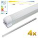 LEDVero 4x SMD LED Röhre 150 cm inklusive Fassung in warmweiß - Leuchtstoffröhre T8 G13 Tube milchige Abdeckung - Lichtleiste mit 25 W, 2500lm- montagefertig