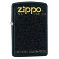 Zippo 218 60002734 PL Plastic Box Benzinfeuerzeug, Messing, schwarz matt, 1 x 3,5 x 5,5 cm