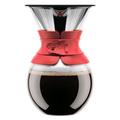 Bodum POUR über Kaffeemaschine mit Filter, 1,0 Liter, glas, rot, 14 x 16.3 x 20.2 cm
