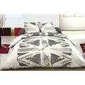 Home Passion 60532 Pack 3 2teilig Bettbezug 57 Fäden Splash Baumwolle Flag Grau 240 x 260 cm