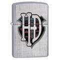 Zippo 28181 60002678 PL Harley-Davidson Benzinfeuerzeug, Messing, Linen Weave, 1 x 3,5 x 5,5 cm