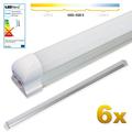 LEDVero 6x SMD LED Röhre 120 cm inkl. Fassung in neutralweiß - Leuchtstoffröhre T8 G13 Tube milchige Abdeckung - Lichtleiste mit 18 W, 1800lm- montagefertig