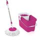 Leifheit Set Clean Twist Disc Mop Crazy Pink, Wischer in limitierter Auflage, Wischset für nebelfeuchte Reinigung, Wischmop mit Schleudertechnologie