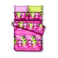 DecoKing Premium 135x200 cm Bettwäsche mit 1 Kissenbezug 80x80 Bettbezüge Microfaser Reißverschluss Blumen Elizabeth Emerald rosa hellgrün