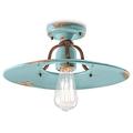 ferroluce Retro Deckenleuchte Country 40 cm Azzurro Lucido